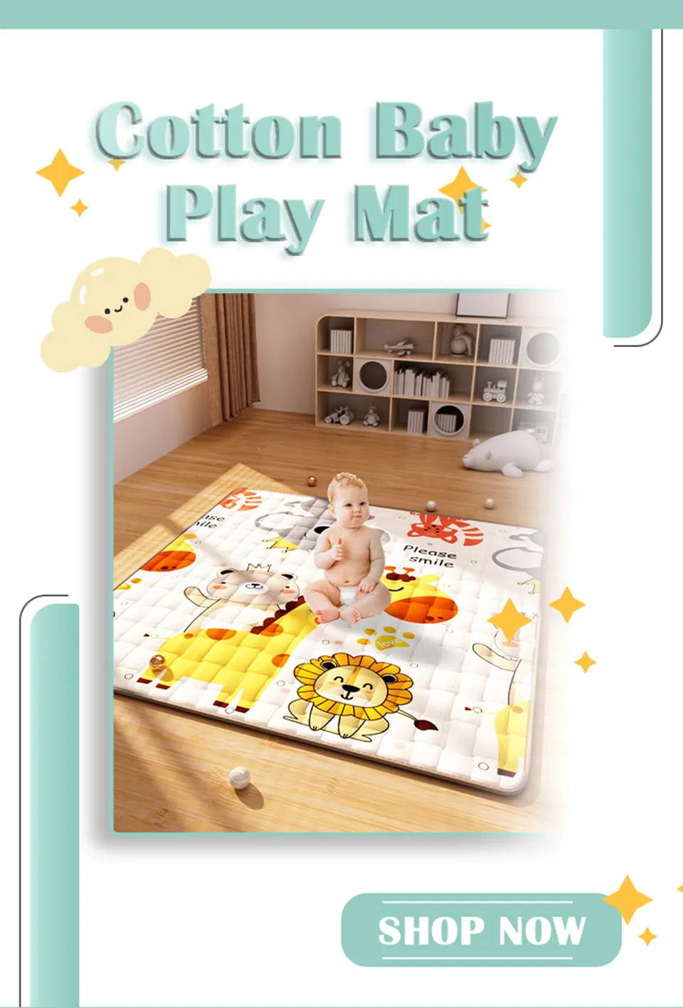 Foldable Soft Cotton Crawling Mat