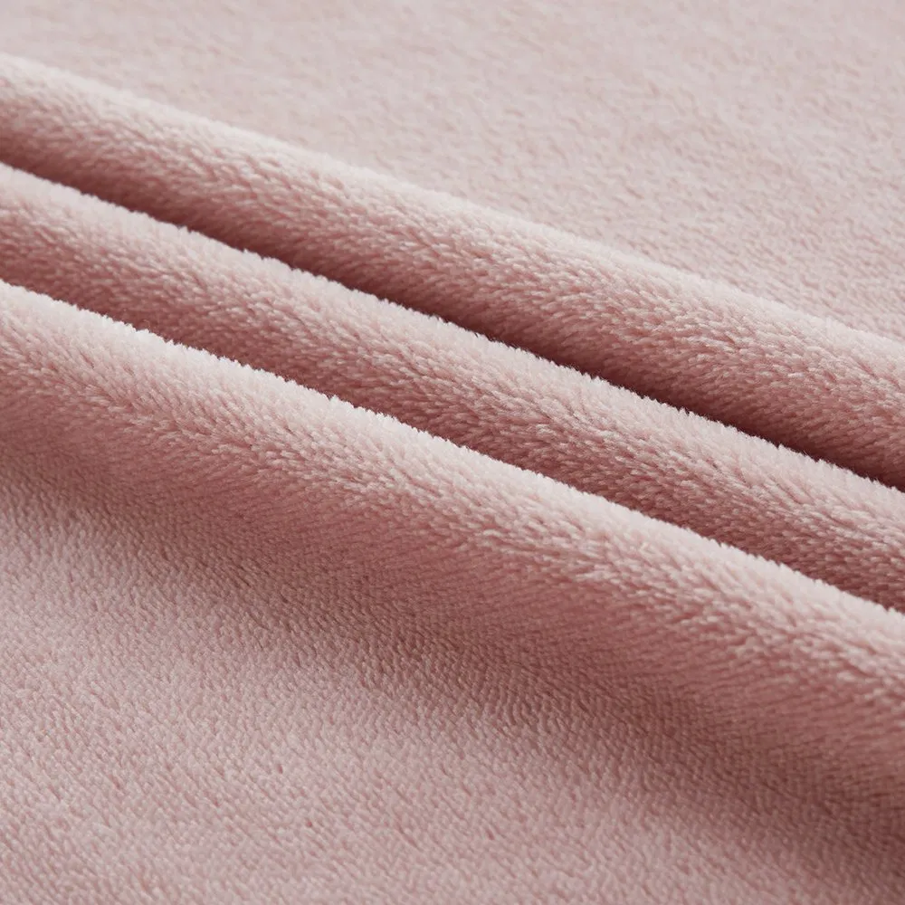 Softness Flannel Bed Fitted Sheet Plastic Around Pink Color
