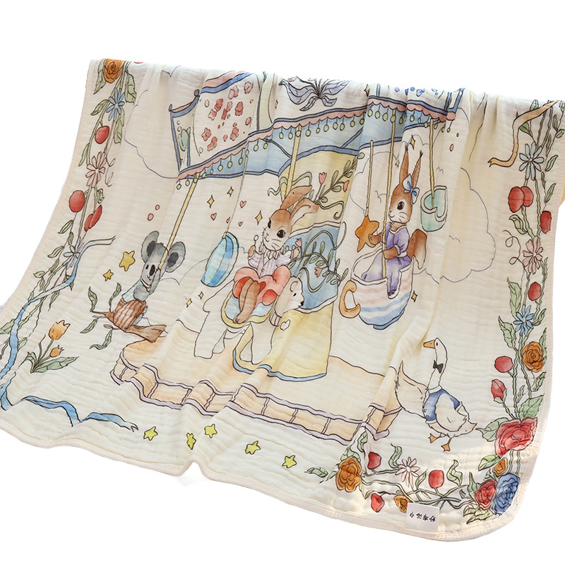 Organic Cotton Bamboo Muslin Swaddle Blanket