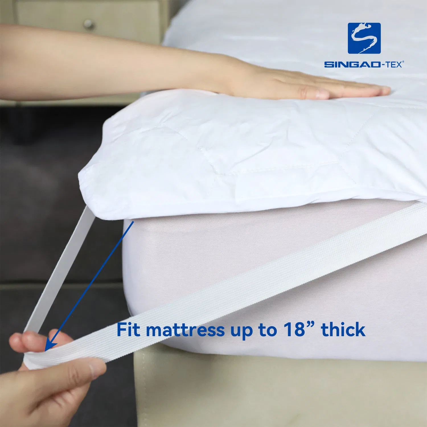 100% Waterproof Quilted Microfiber Mattress Pad Mattress Cover with Elastic in 4 Corners Style Polyester