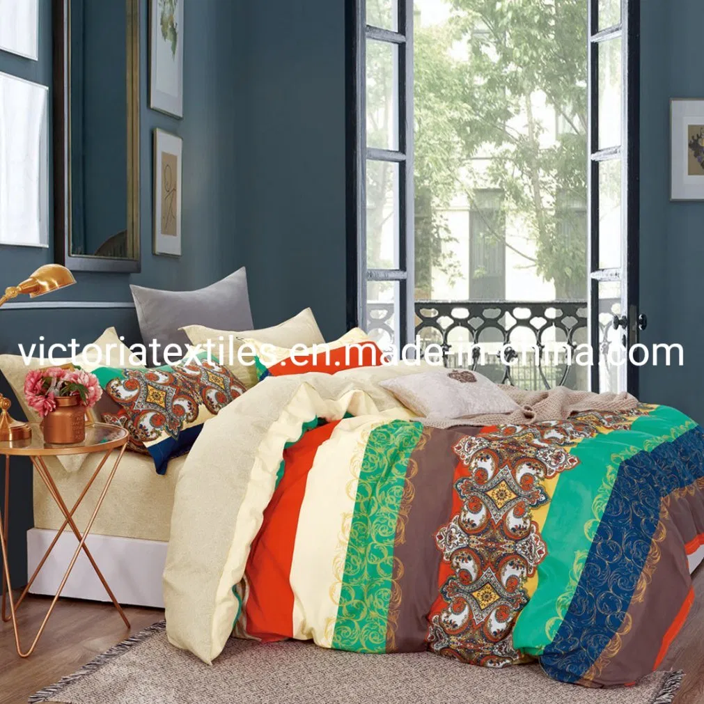 Egyptian Cotton Duvet Cover Set Luxury Patterns in Full Queen or King Size