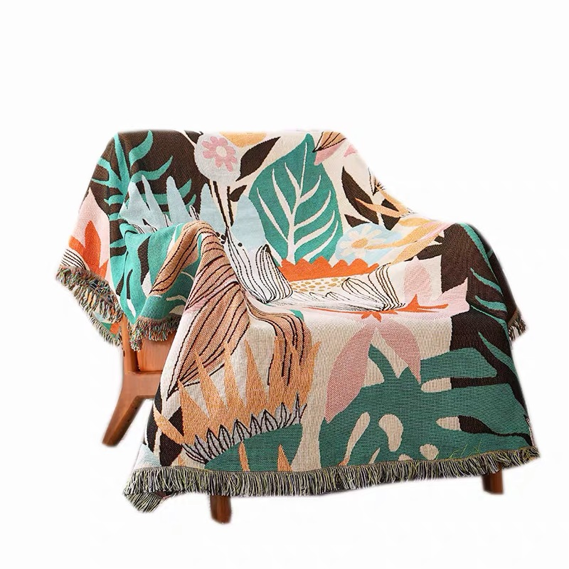 Custom Colourful Black and White Throws Wholesale 100 Substainable Cotton Brand Blanket for Sofa Bed Throws and Blankets