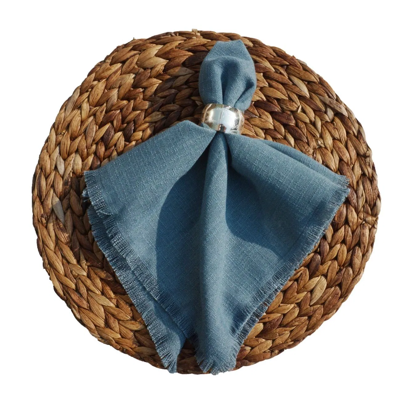 Stock Available Lake Color Linen Fringe Napkins with Tassel Party Cloth Dinner Cocktail Wedding Hotel Table Linen