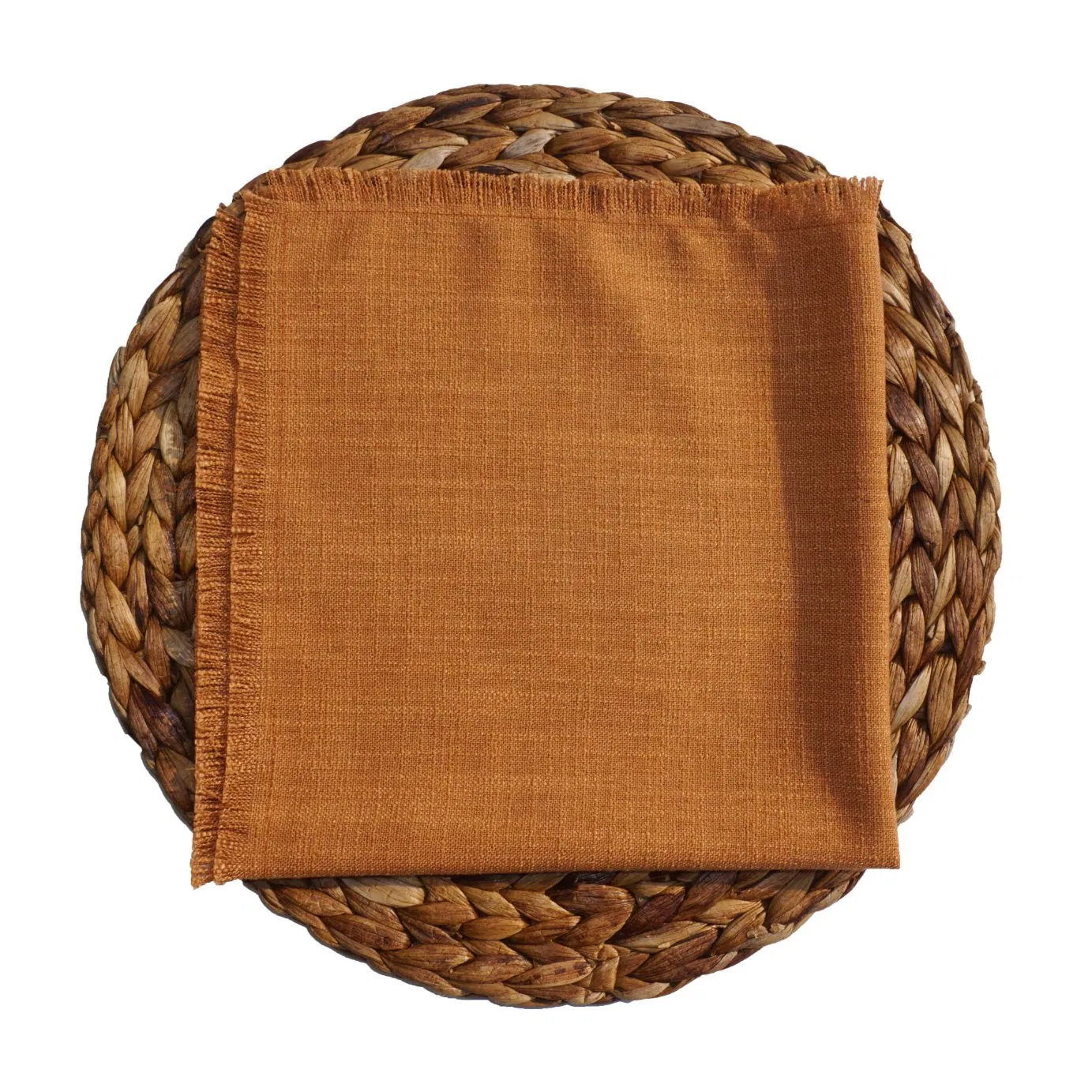 Stock Available Orange Color Linen Fringe Napkins with Tassel Party Cloth Dinner Cocktail Wedding Hotel Table Linen