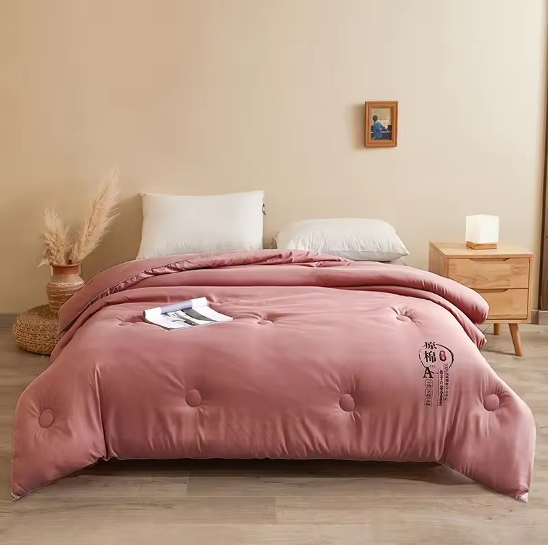 2024 New Solid Color Washed Cotton Soybean Fiber Summer Quilt Air Conditioner Quilt Handmade Carton Box 100% Polyester Printed