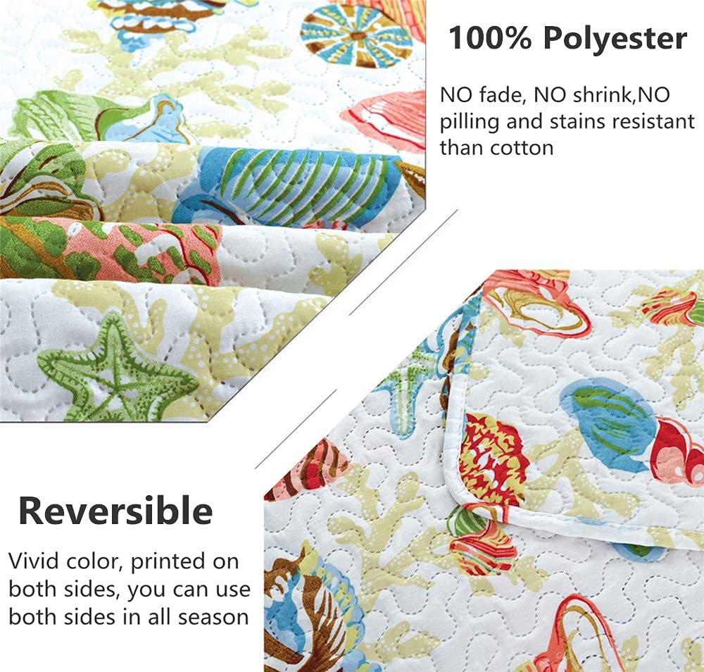 3-Piece Colorful Seashell Lightweight Bedding Set