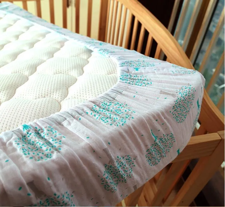 Gots Certified Organic Crib Fitted Bed Sheet with Custom Print