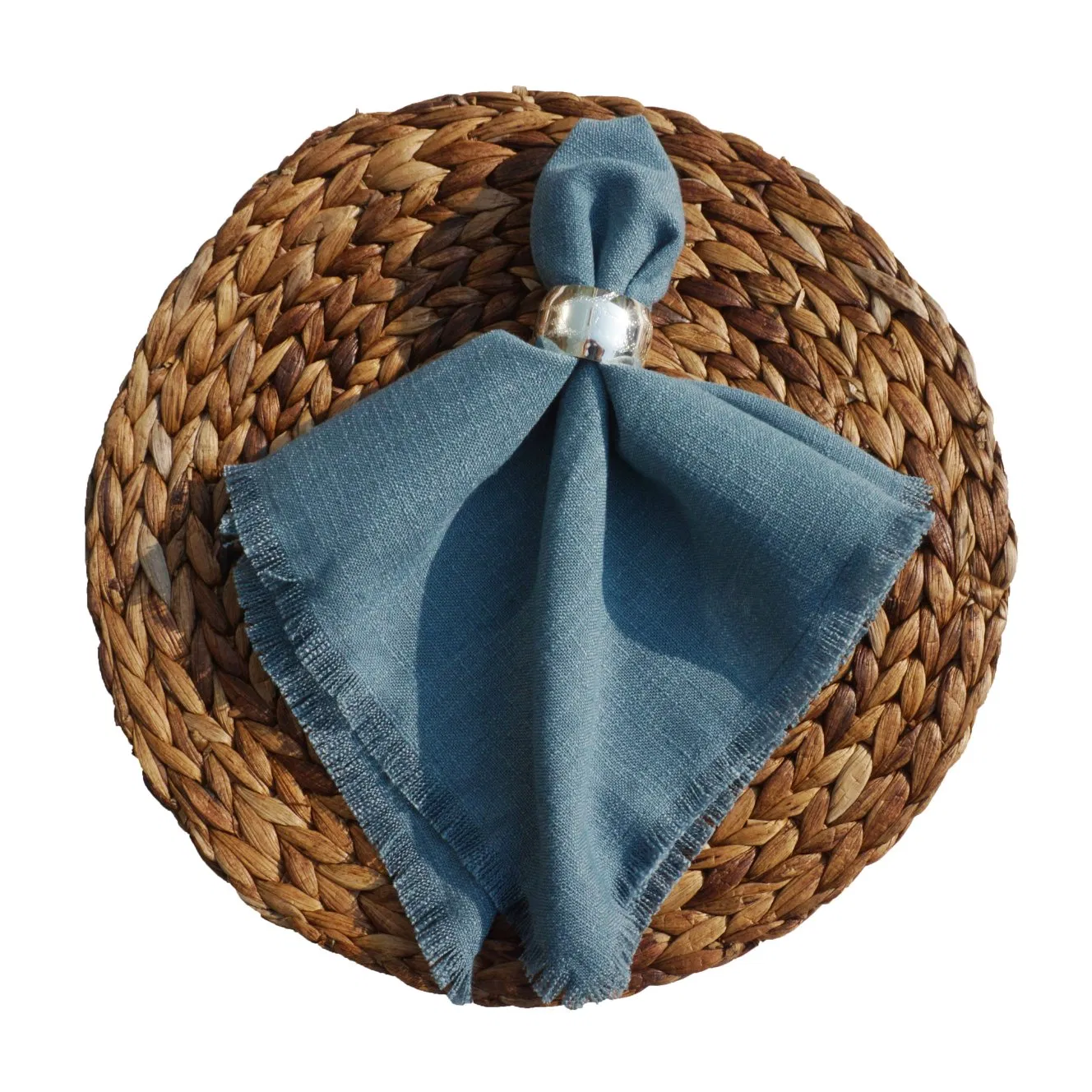 Lake Color Linen Fringe Napkins with Tassel Party Cloth Dinner Cocktail Wedding Hotel Table Linen