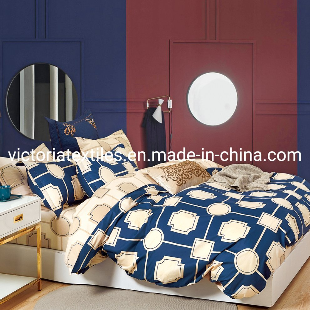 Egyptian Cotton Duvet Cover Set Luxury Patterns in Full Queen or King Size