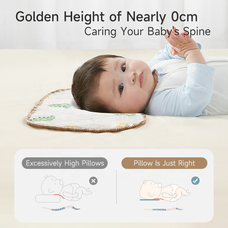 Exquisite Organic Cotton Baby Sleeping Pillow Infant Kid's Soft Breathable Pillow Baby Sweat Absorbent Sleeping Pillow