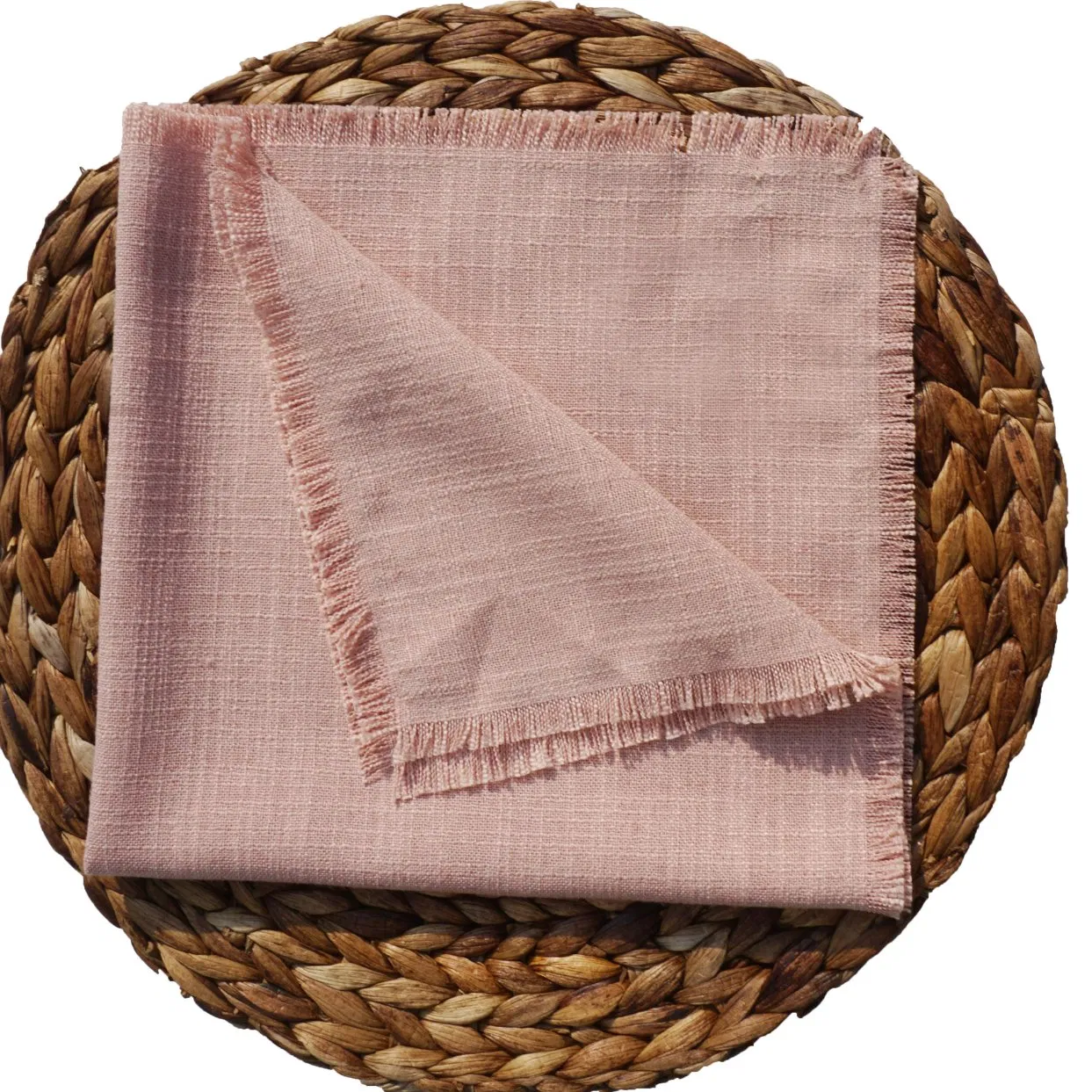 Blush Color Linen Fringe Napkins with Tassel Party Cloth Dinner Cocktail Wedding Hotel Table Linen