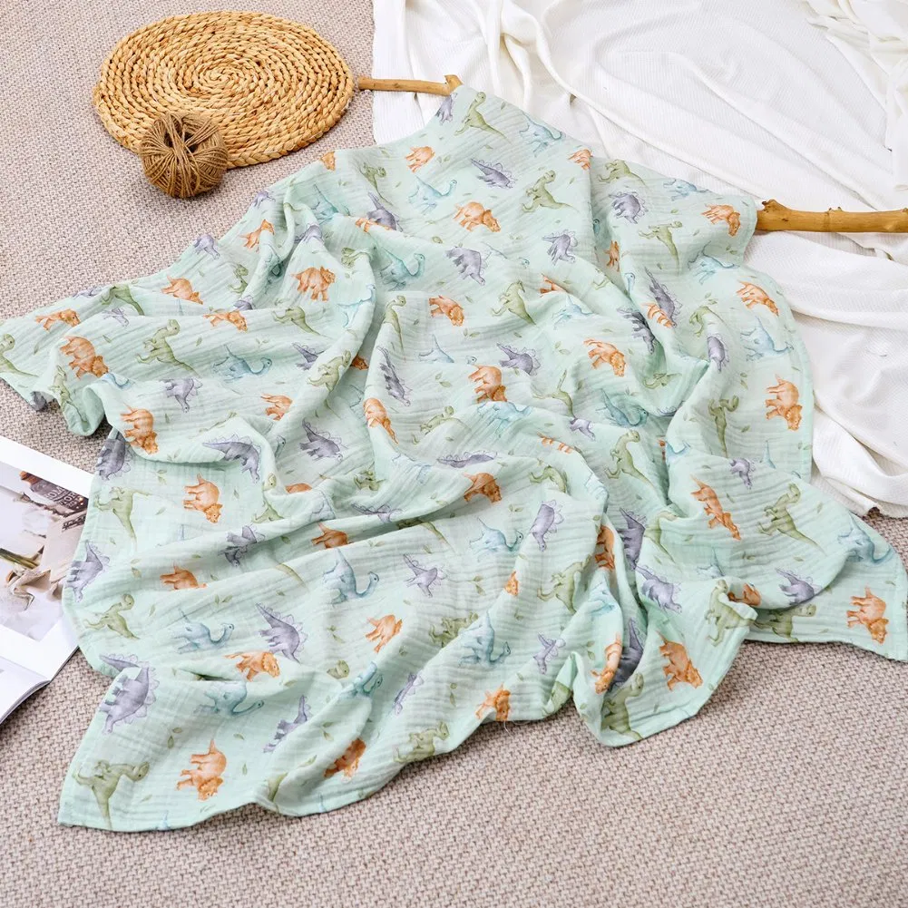 100%Cotton Digital Printed Organic Muslin Quilt Super Soft Knitted Receiving Blanket