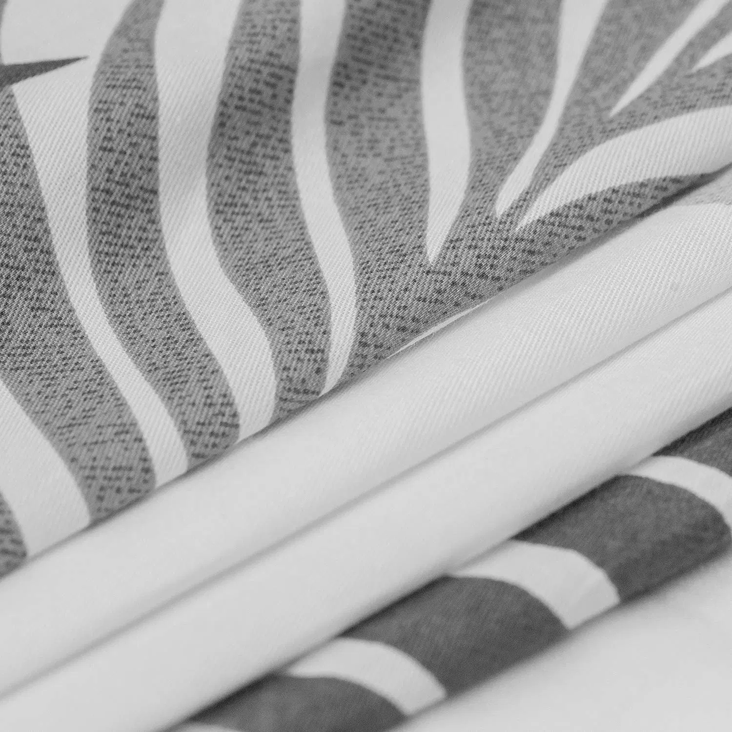 3 Pieces Cotton Comforter Reversible Cover Blue Leaves Pattern Duvet Cover Soft Bedding