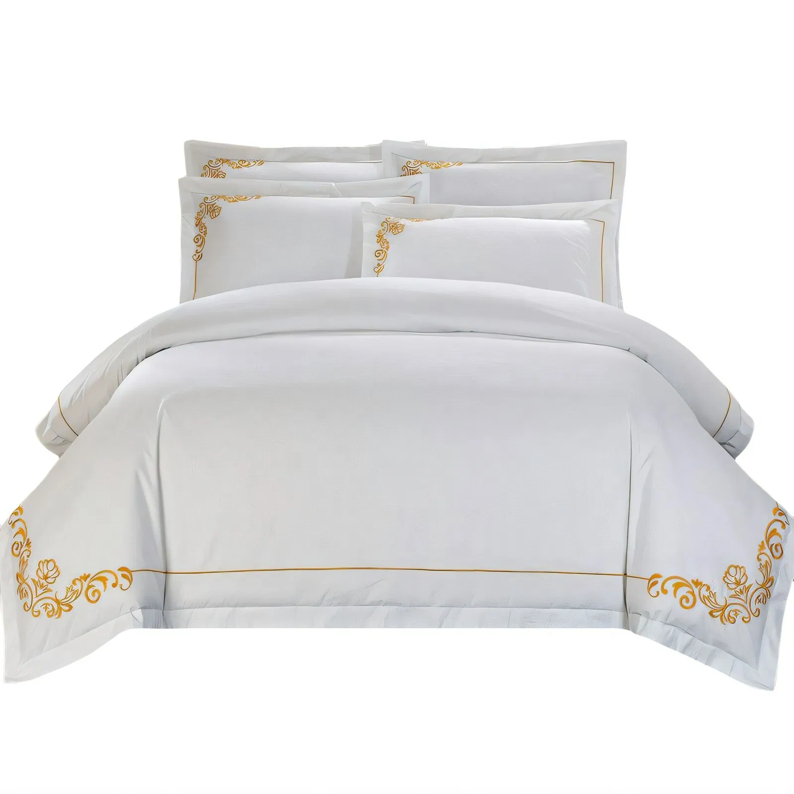 Hotel Linen Bedding Set Embroidery Luxury Embroidery Bed Sheet