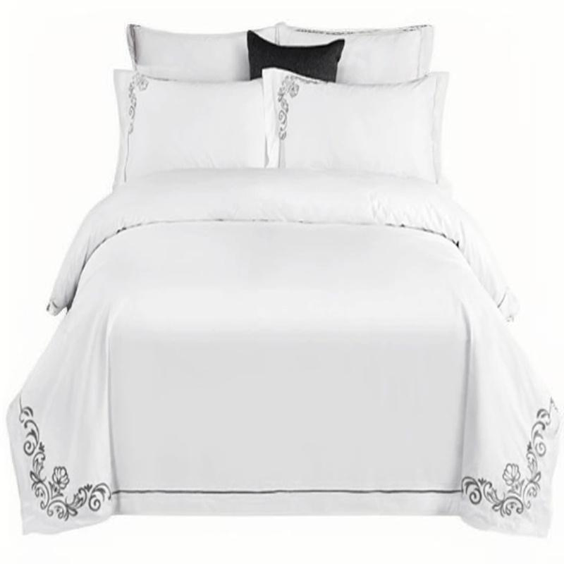 100% Cotton Sateen Embroidered Hotel Bedding Set