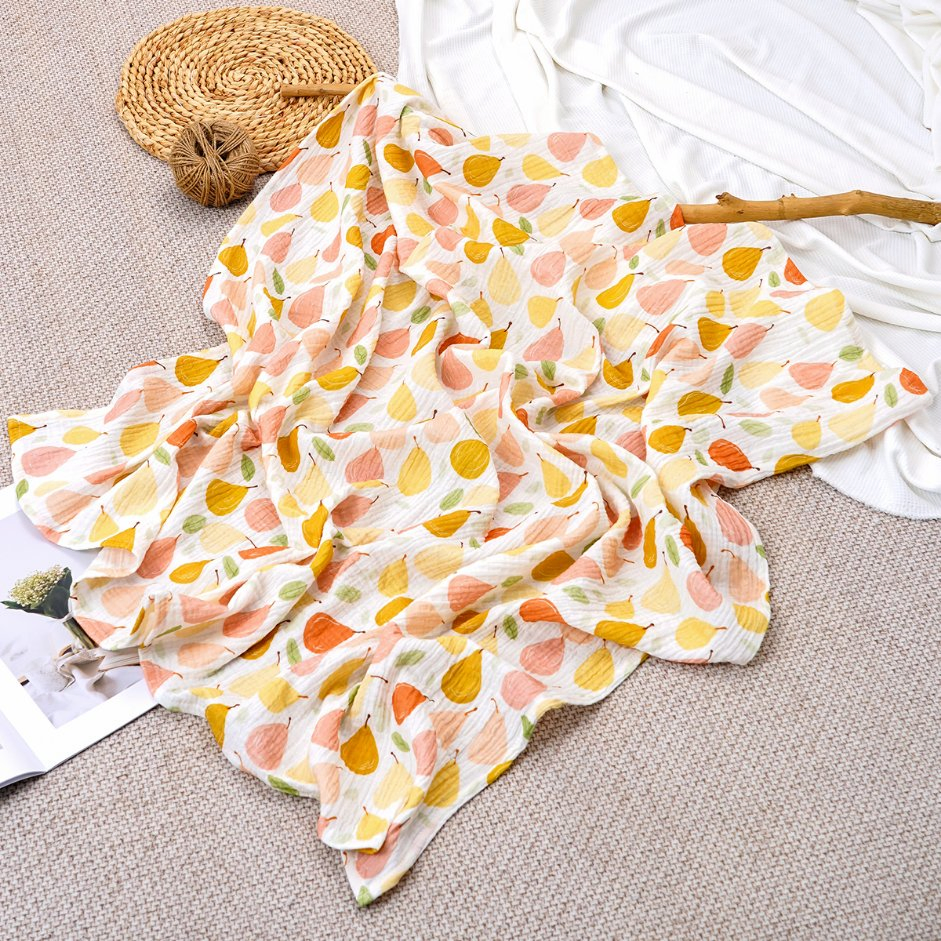 100%Cotton Digital Printed Organic Muslin Quilt Super Soft Knitted Receiving Blanket