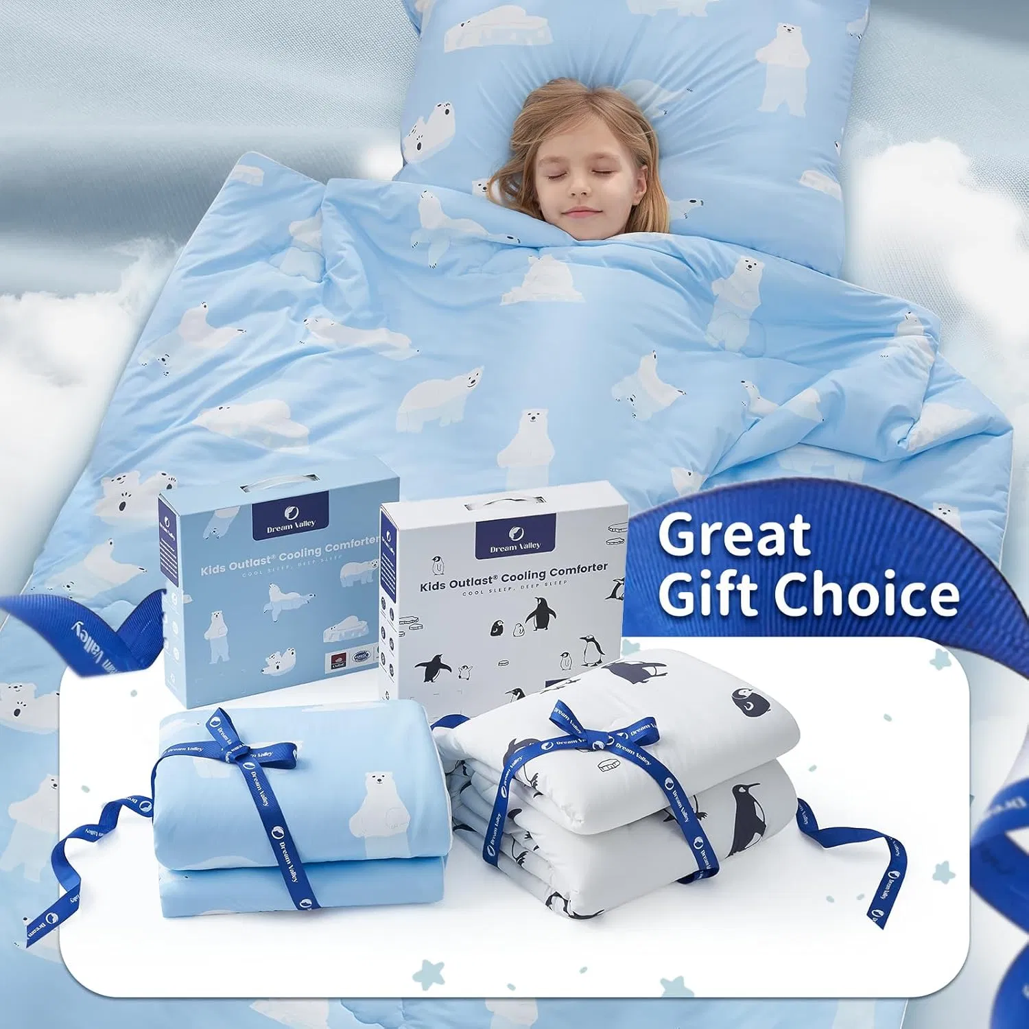 Kids' Reversible Cooling Comforter with Fun Cartoon Designs