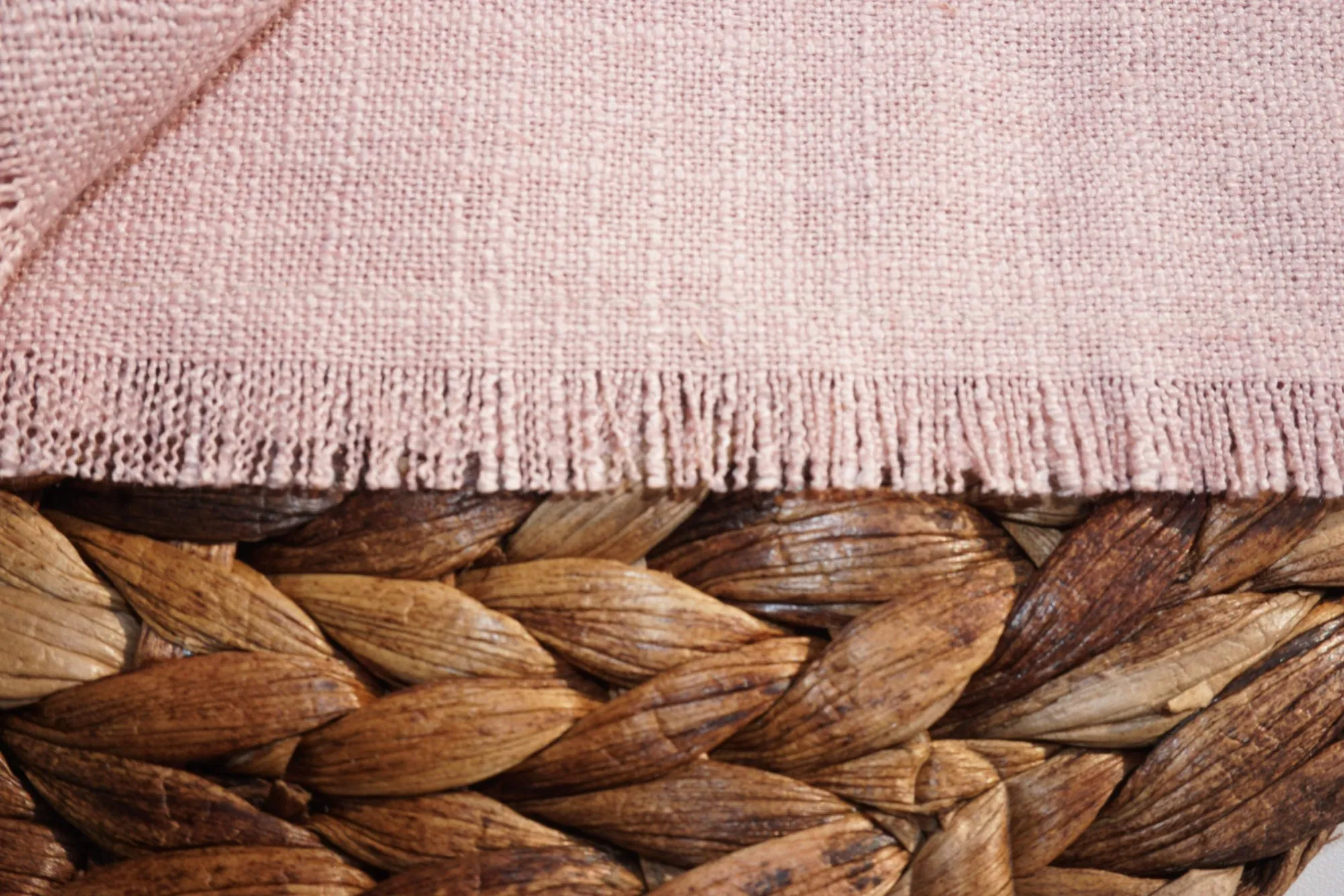 Blush Color Linen Fringe Napkins with Tassel Party Cloth Dinner Cocktail Wedding Hotel Table Linen