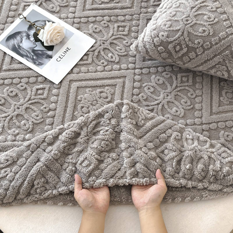 American Style Coral Velvet Bedsheet Bedspread Thickened Thermal Protective Full Mattress Cover Woven Technique for Winter Fitted Sheet