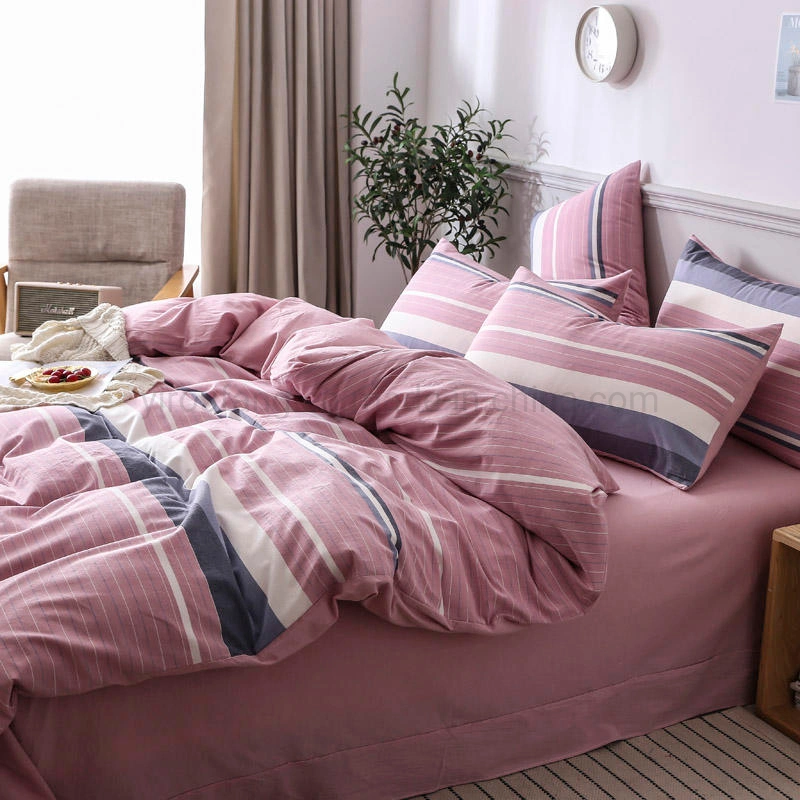 Home Textile Cotton Bed Sheet Set New Product Wholesale Breathable Stripe