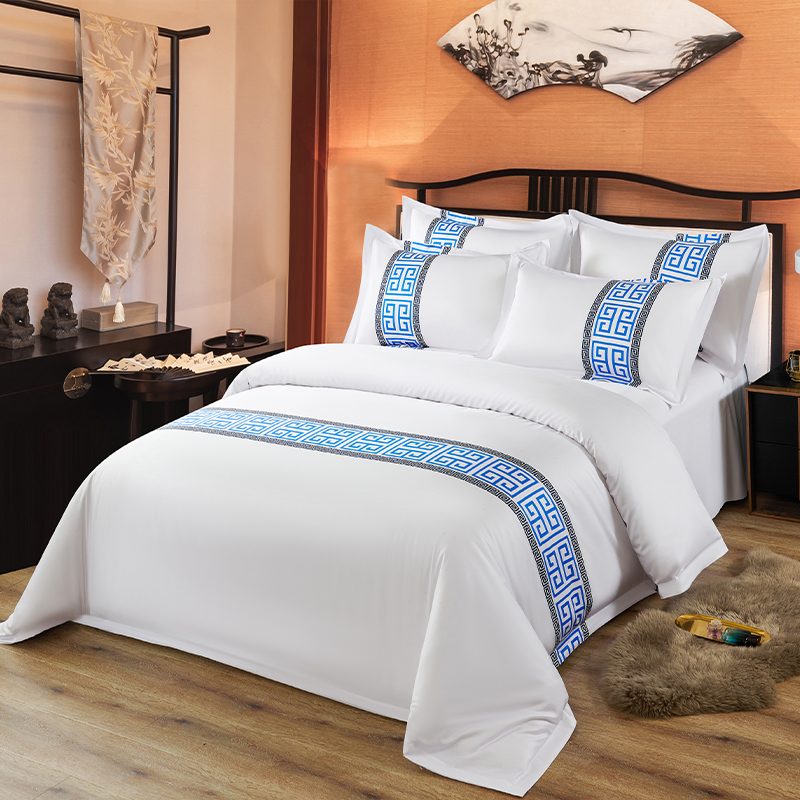 Factory Bed Linen Wholesale 100% Cotton Motel Linen, Bedclothes King Size Sheets for Hotel