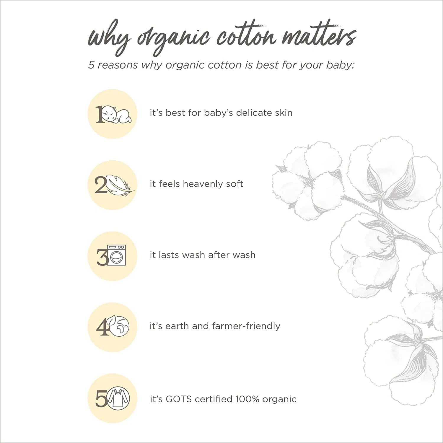 Fitted Crib Sheet, Solid Color 100% Organic Cotton Crib Sheet for Standard Crib and Toddler Mattresses (Cloud White)