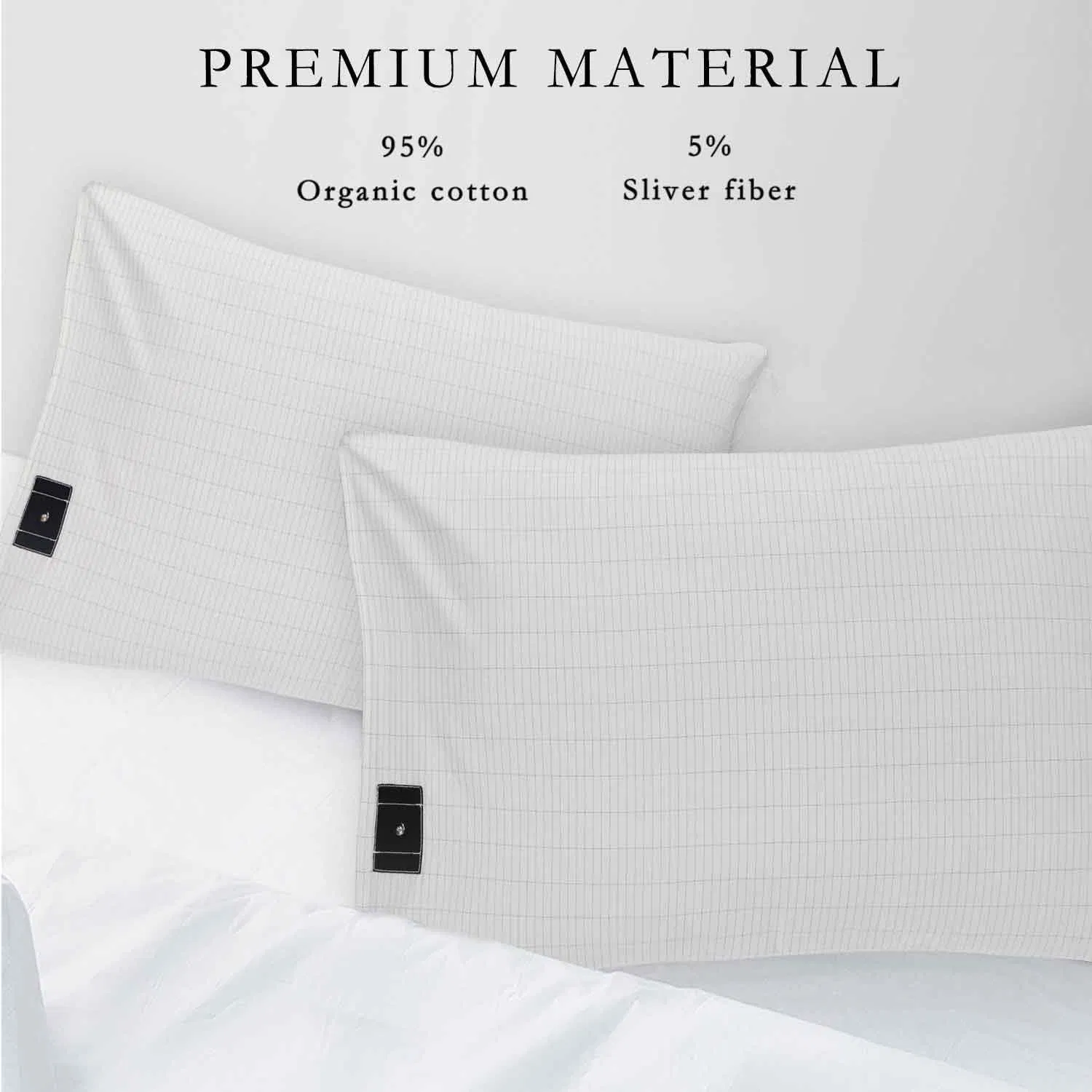 Soft Organic Cotton Conductive Silver Fiber Grounding Pillowcase Infused Anti-Microbial Pillowcase