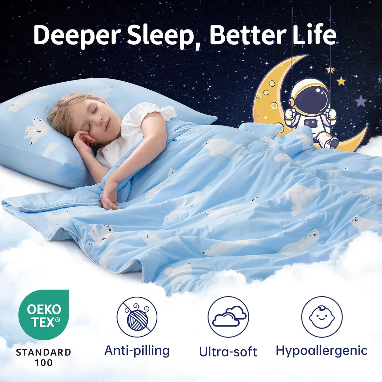 Kids' Reversible Cooling Comforter with Fun Cartoon Designs