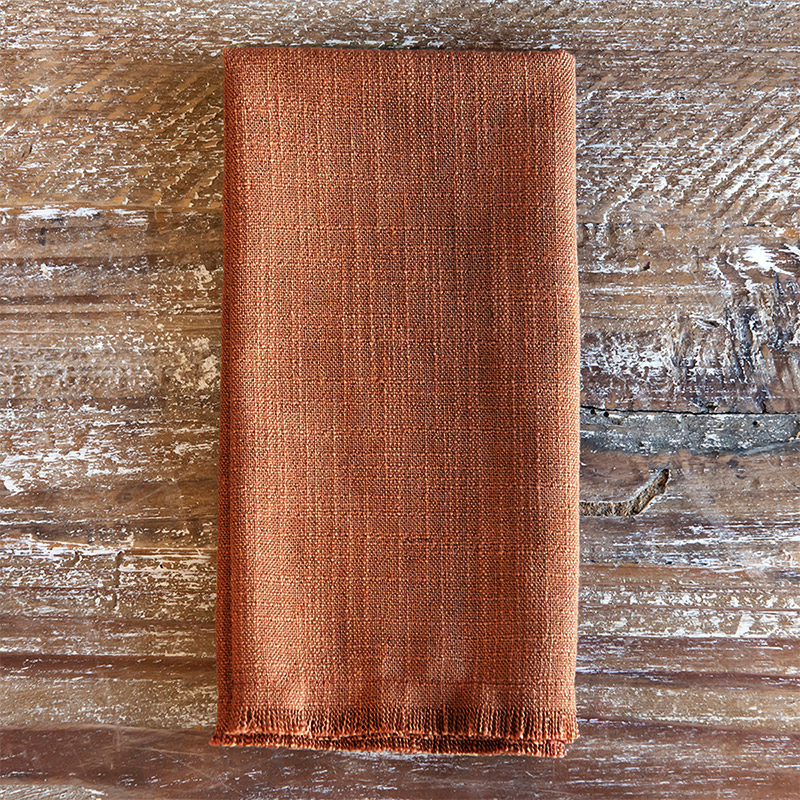 Orange Color Linen Fringe Napkins with Tassel Party Cloth Dinner Cocktail Wedding Hotel Table Linen