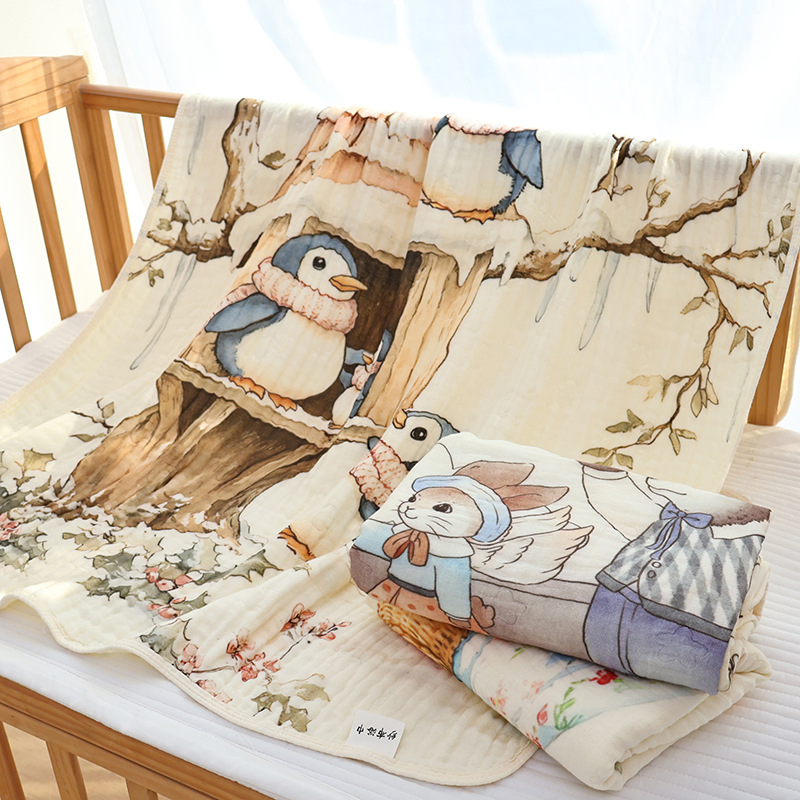 Organic Cotton Bamboo Muslin Swaddle Blanket