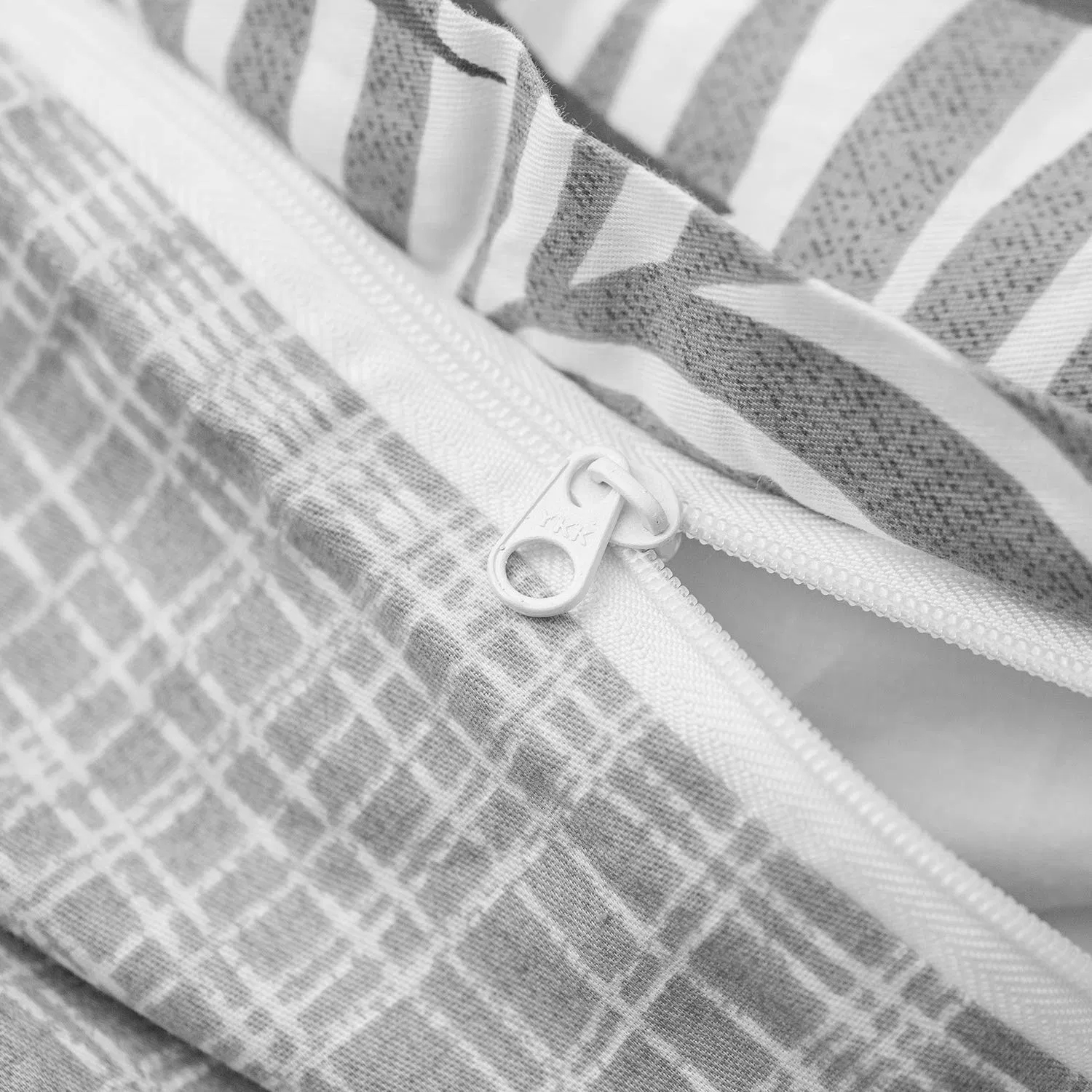 3 Pieces Cotton Comforter Reversible Cover Blue Leaves Pattern Duvet Cover Soft Bedding