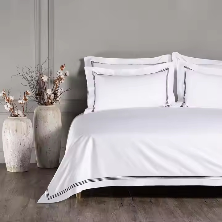 5 Star Hotel Luxury Bed Sheets Set Egyptian Cotton Standard Collection Hotel Bedding Duvet Set with Pillows