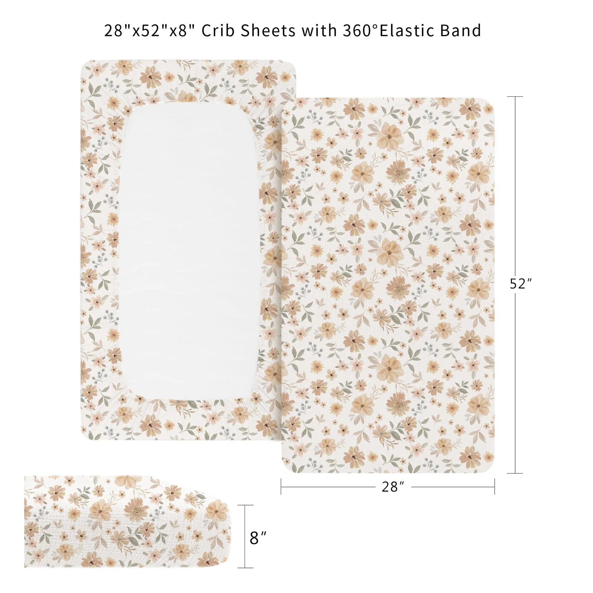 Premium Partner Baby Crib Sheet for Boys Girls Organic Cotton Fitted Bed Sheet Cotton Baby Crib Sheet Soft Touch