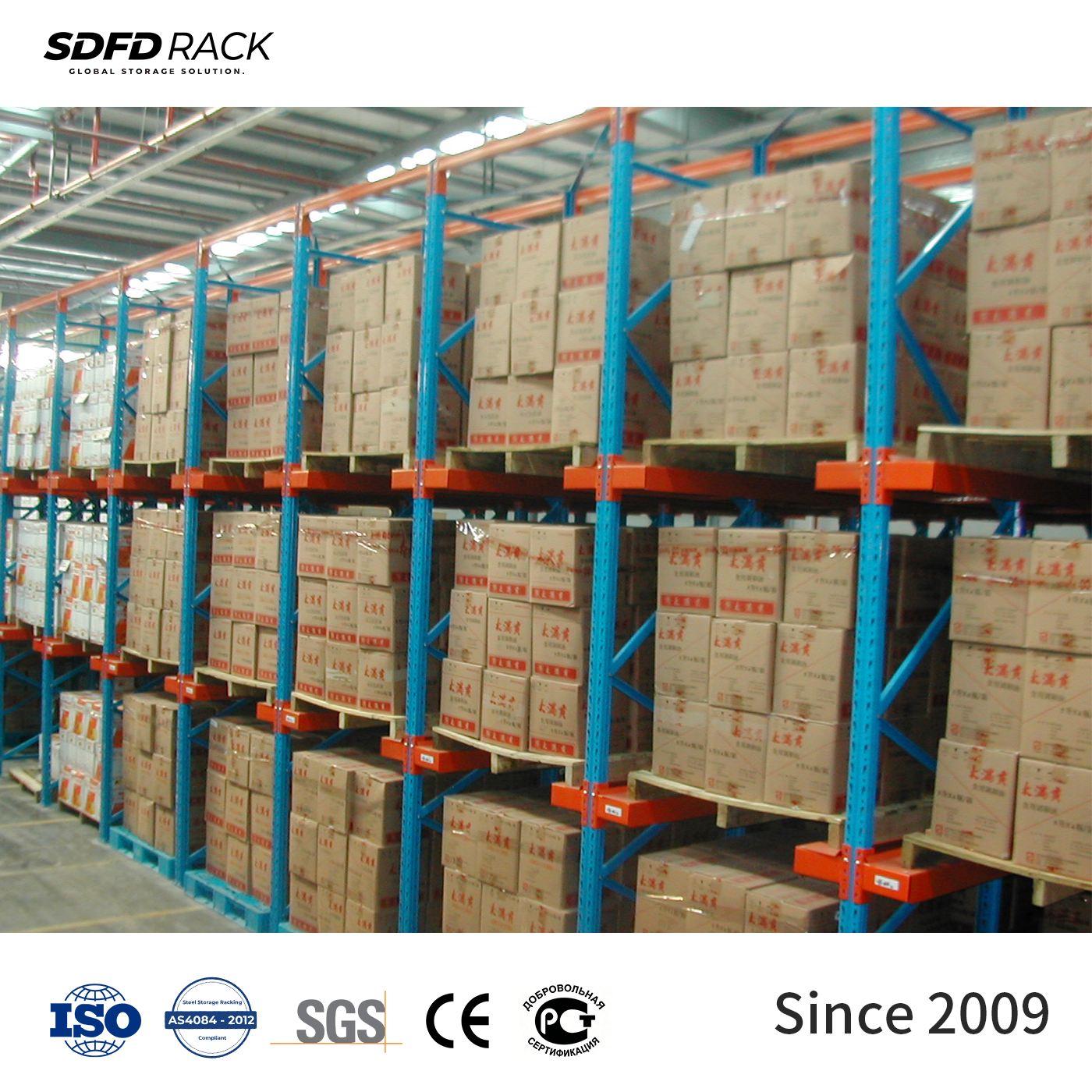 High-Capacity Drive-In Pallet Racking Storage System Drive-Thru Rack for LIFO Forklift Industrial Warehouse Rack Steel Rack Unit