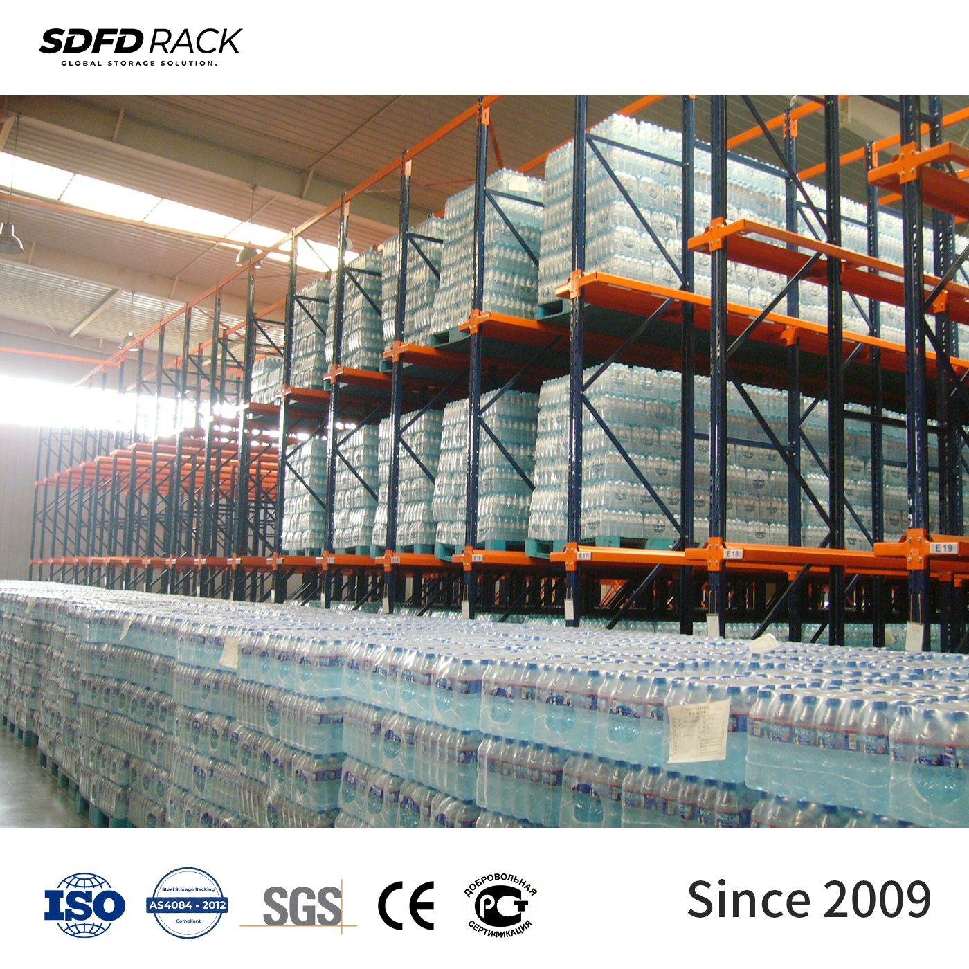 Forklift Drive in Pallet Rack Industrial Drive-In Racking Metal Tire Rack Custom Heavy Duty Pallet Racking for Warehouse Storage