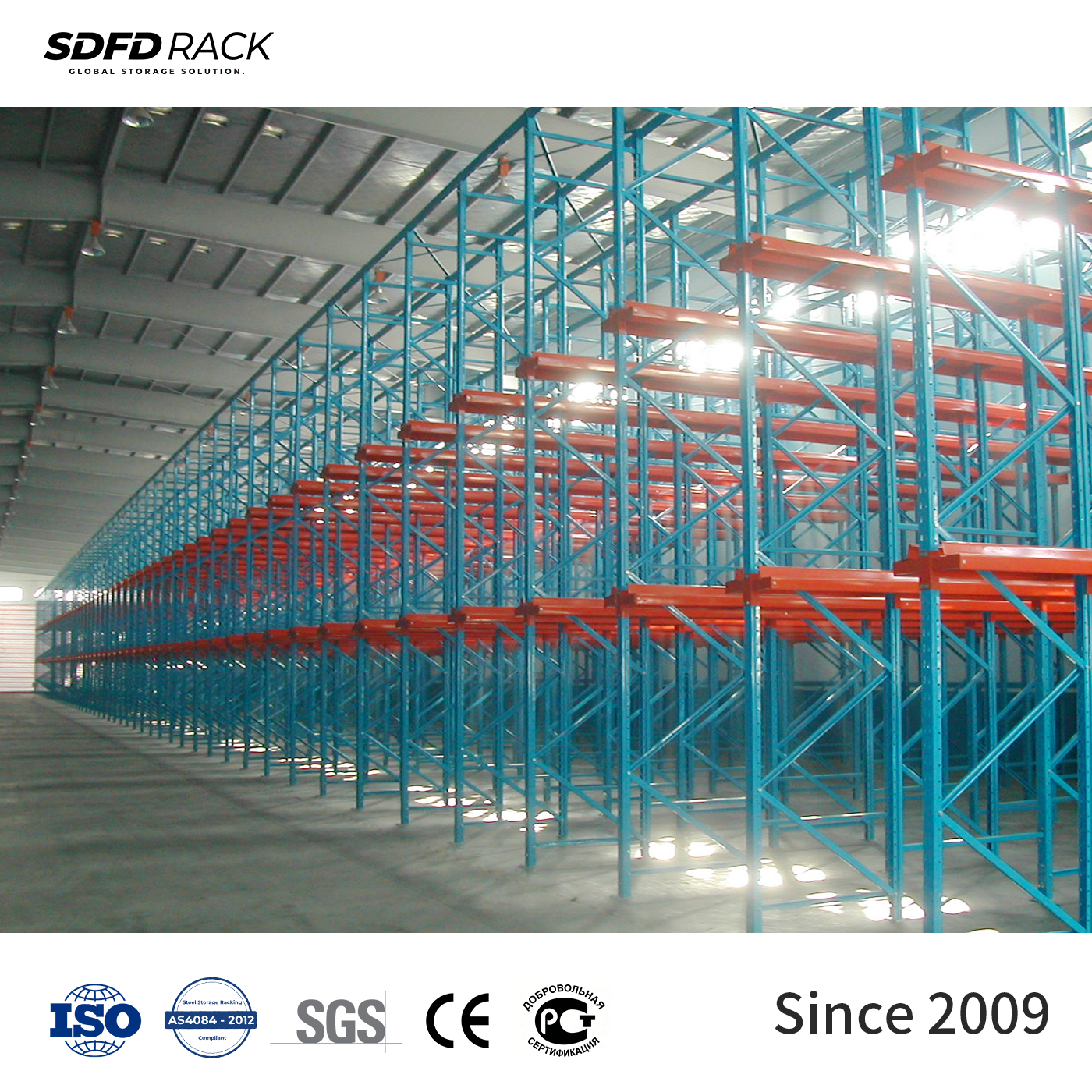 Bestselling Selective Customized Adjustable Heavy Duty Durable Drive-In Pallet Rack Steel Powder Coated CE Certified Storage