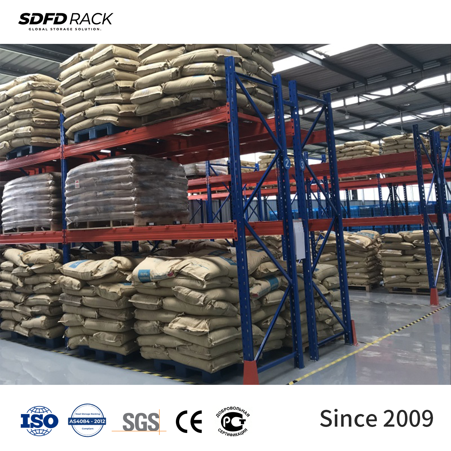 US Style Selective Steel Teardrop Pallet Rack 5-Layer High Load Capacity for Distribution Center Inventory Management