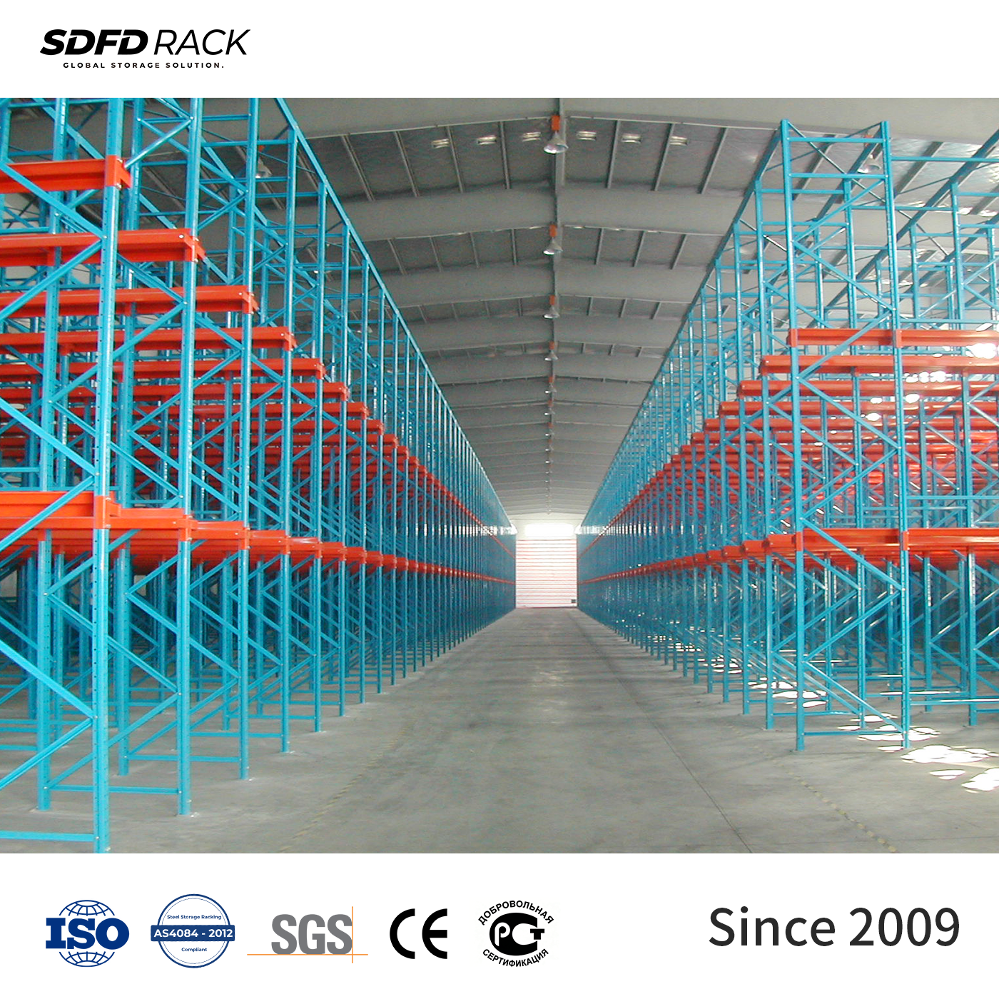 Warehouse Pallet Rack Durable Steel Metal Anti-Rust Powder Coated Storage Racking Customized Heavy-Duty Drive-in Rack CE