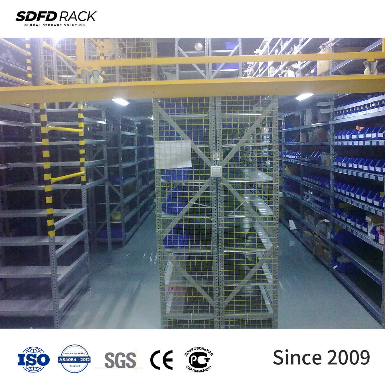 Warehouse Mezzanine Platform Racks Durable Steel Customized 2-Level Industrial Storage Racking System