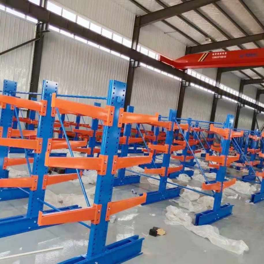 Cantilever Multi-Level Adjustable Arm Heavy Duty Cold Rolled Steel Rack Customizable Length Double-Sided Layout Epoxy Powder