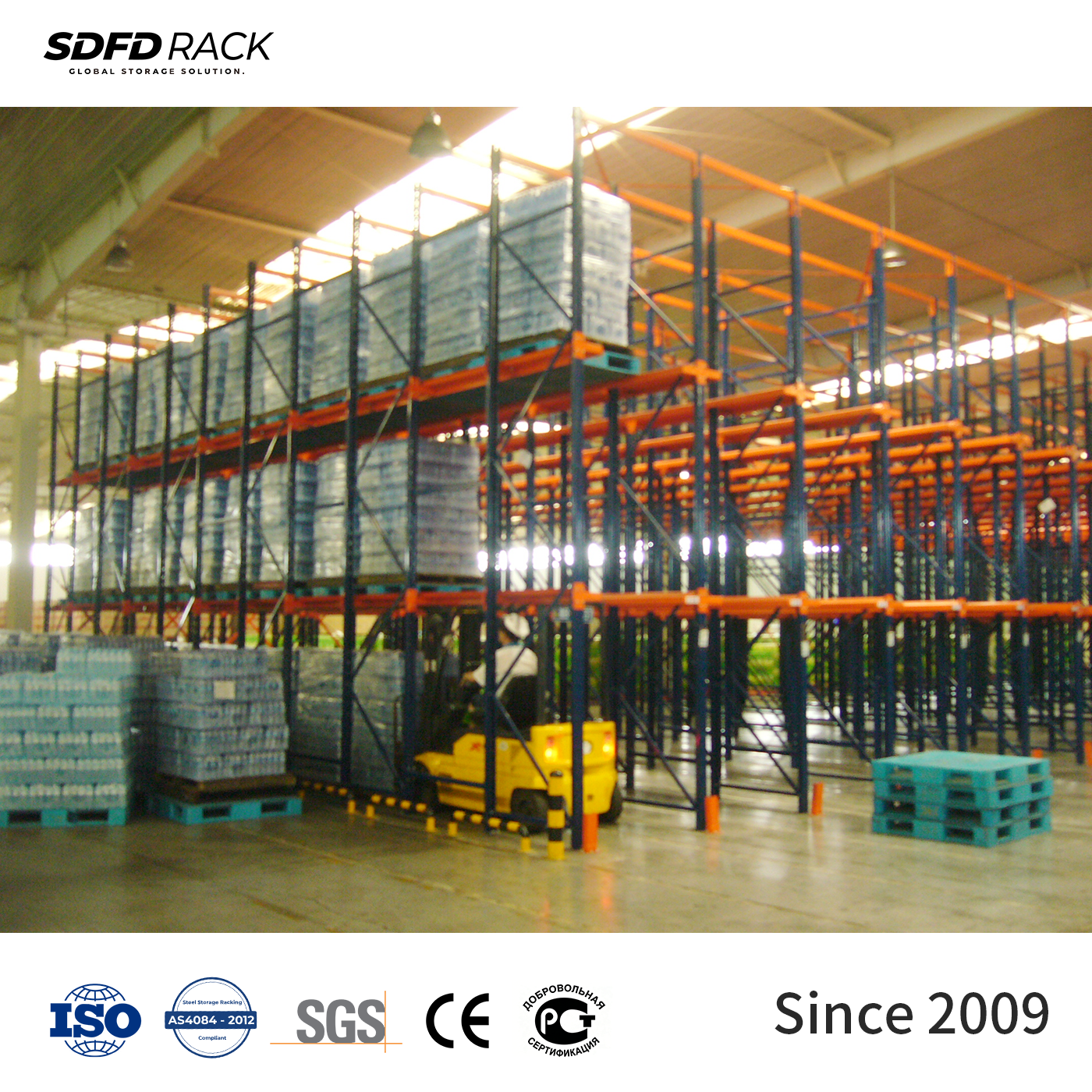 Forklift Drive in Pallet Rack Industrial Drive-In Racking Metal Tire Rack Custom Heavy Duty Pallet Racking for Warehouse Storage