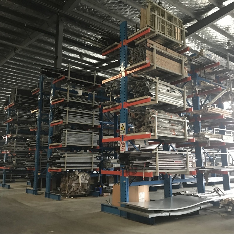 Cantilever Heavy Duty Steel Racking for Construction Material Warehouse Pipe Lumber Steel Bar Storage System