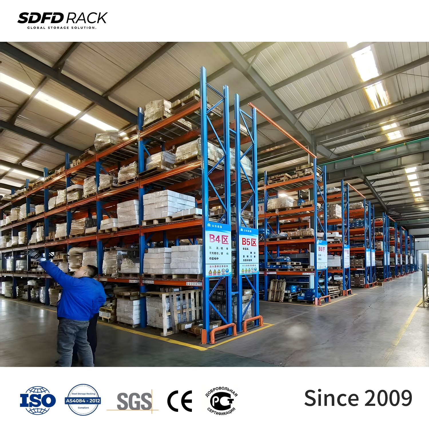 Factory Direct Selective Pallet Rack Heavy Duty Industrial Warehouse 1000-3000kg Load Capacity Teardrop Pallet Racking System