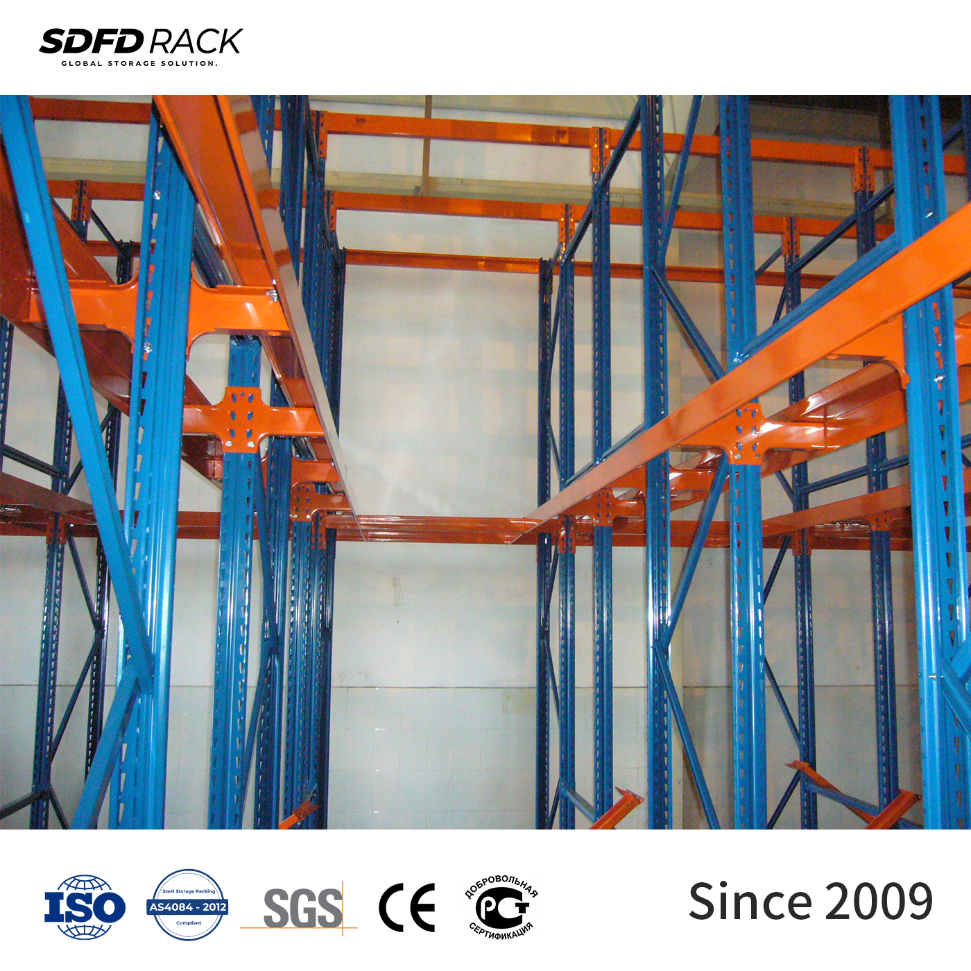 Metal Steel Multi Layer Drive in Pallet Rack System Heavy Duty Pallet Racking for Food Beverage Industry Warehouse Goods Storage
