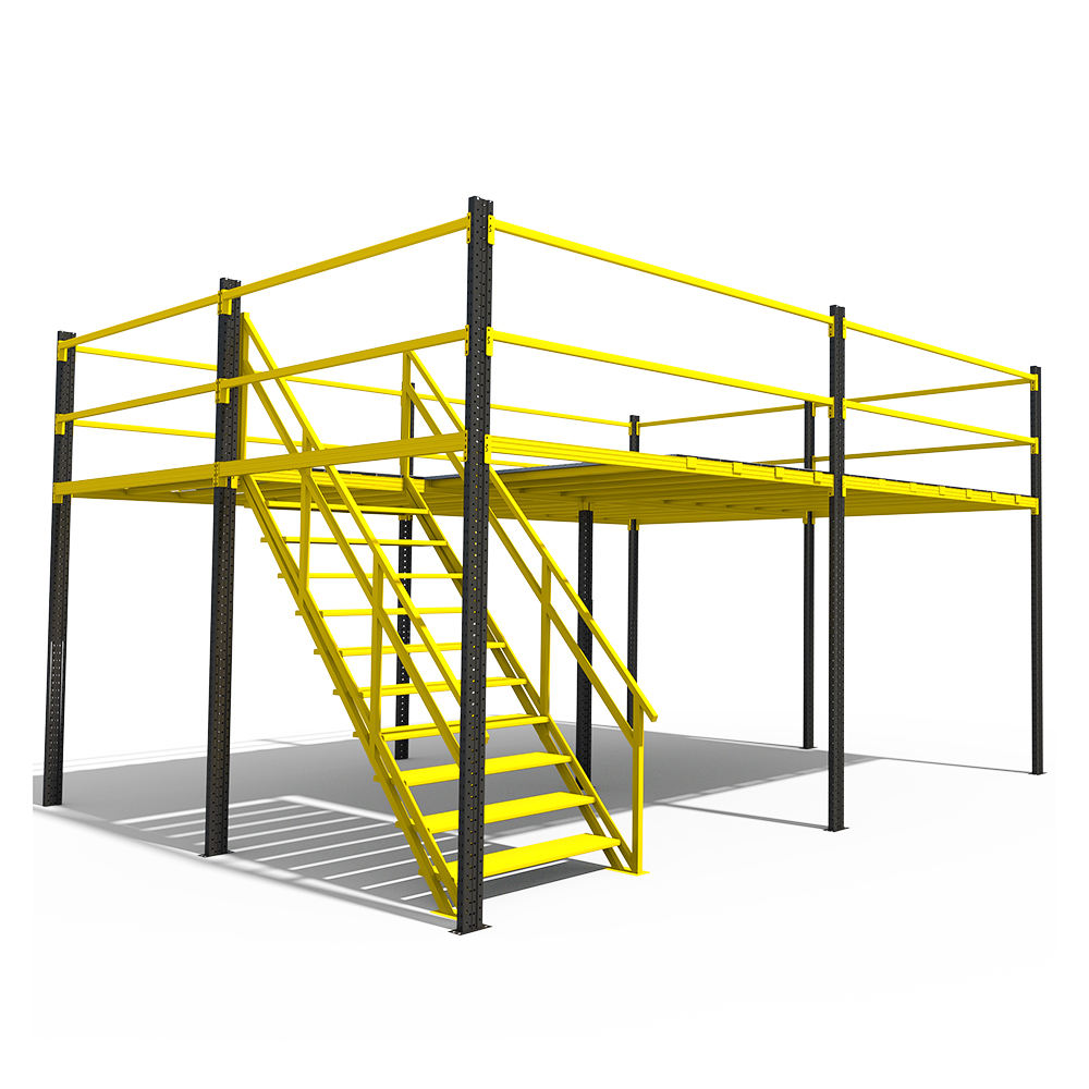 SDFD High Warehouse Mezzanine Floor With Stairway Space-Saving Heavy-duty Steel Structure Mezzanine Platform
