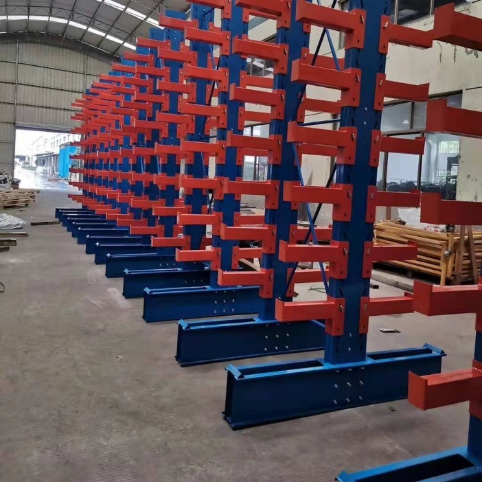 Extended Arm Cantilever Racking Heavy Duty Steel for Oversized Lumber and Metal Bar Storage