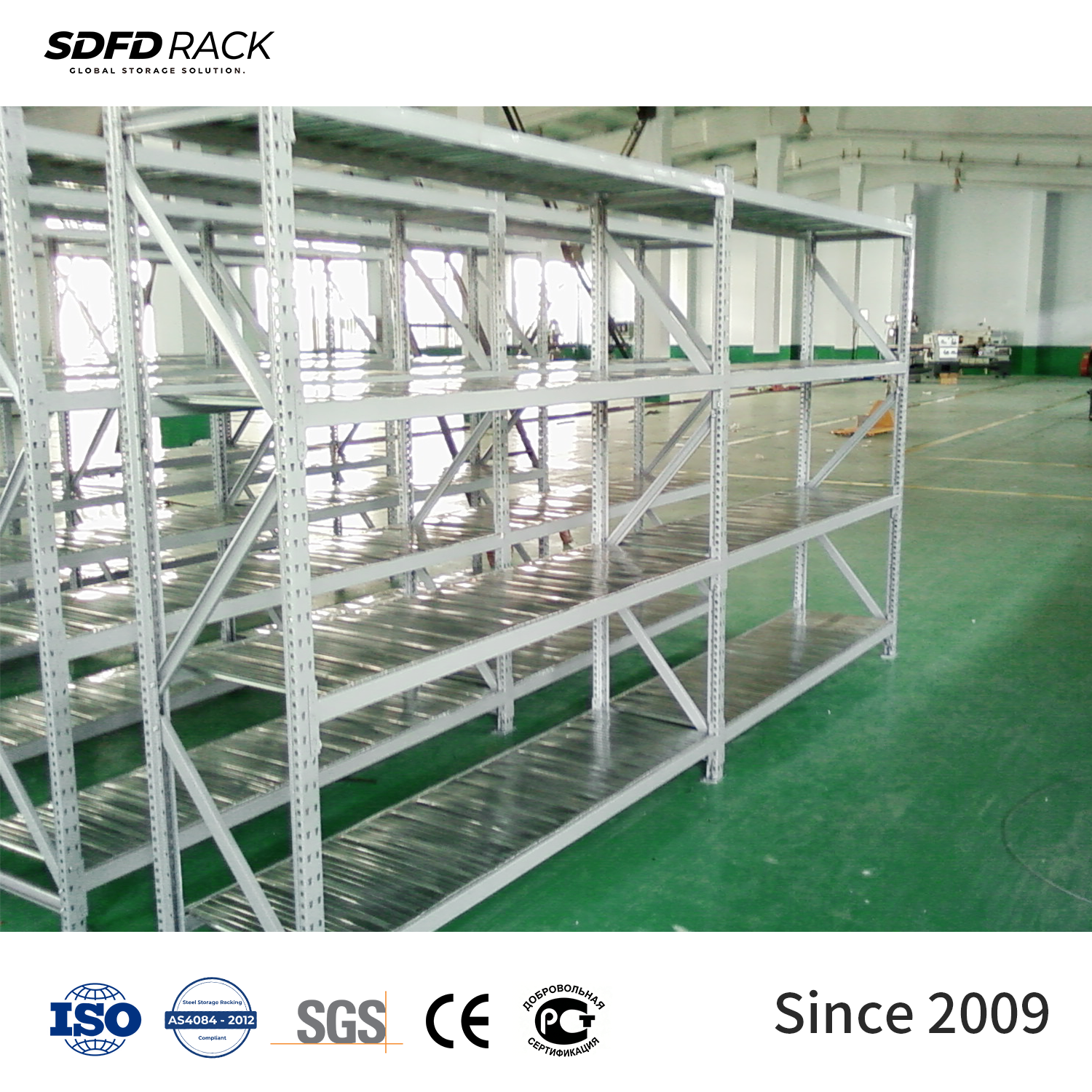 Industrial Medium Duty Shelf Adjustable Steel Rack with Powder Coating for Warehouse Storage Racking