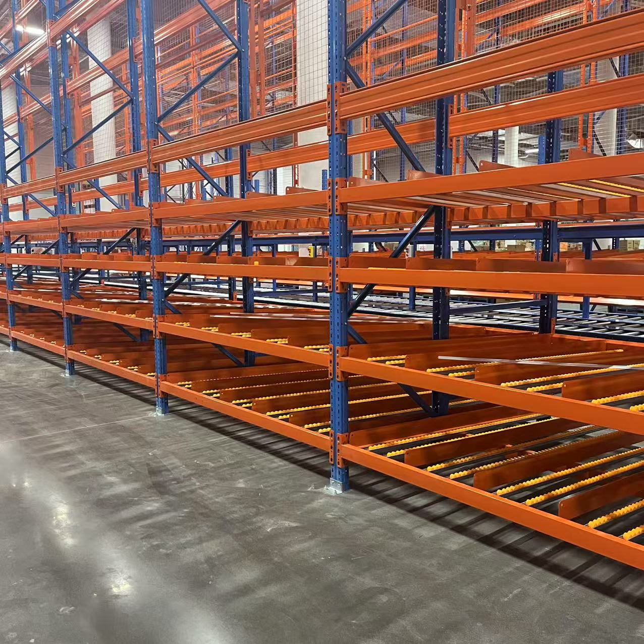 Fangding 5 Layer Durable Multi Layer Roller Rack System Warehouse Storage Carton Flow Racking Carton Storage Shelves