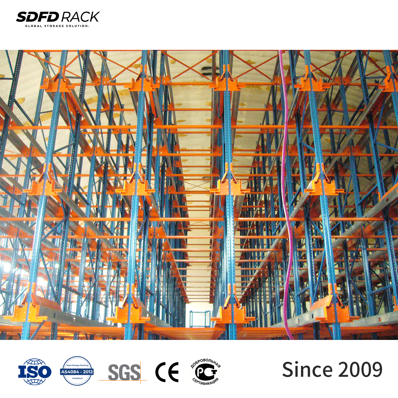 Multi-Level Customized Heavy Duty Steel Radio Shuttle Pallet Racking for High Density Industrial Warehouse Storage