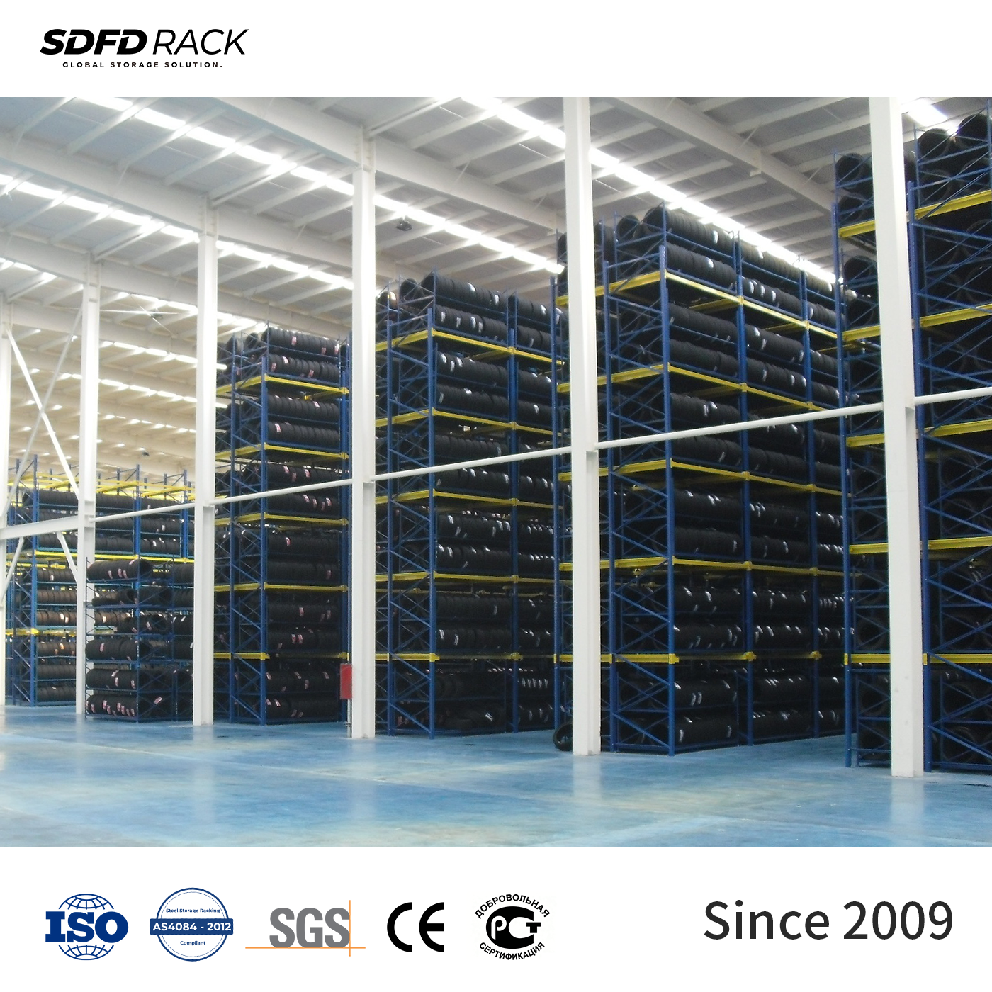 Q235B Steel Durable Cost-Effective Heavy-Duty Cold Storage 5-Layer Anti-Rust Drive-in Rack Compatible with Pallet Systems